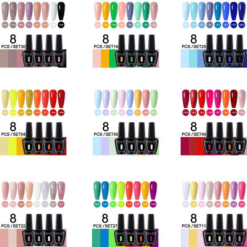 Photography Lighting Gels - NAILCO 8Pcs/Set 15ML Gel DIY Nail