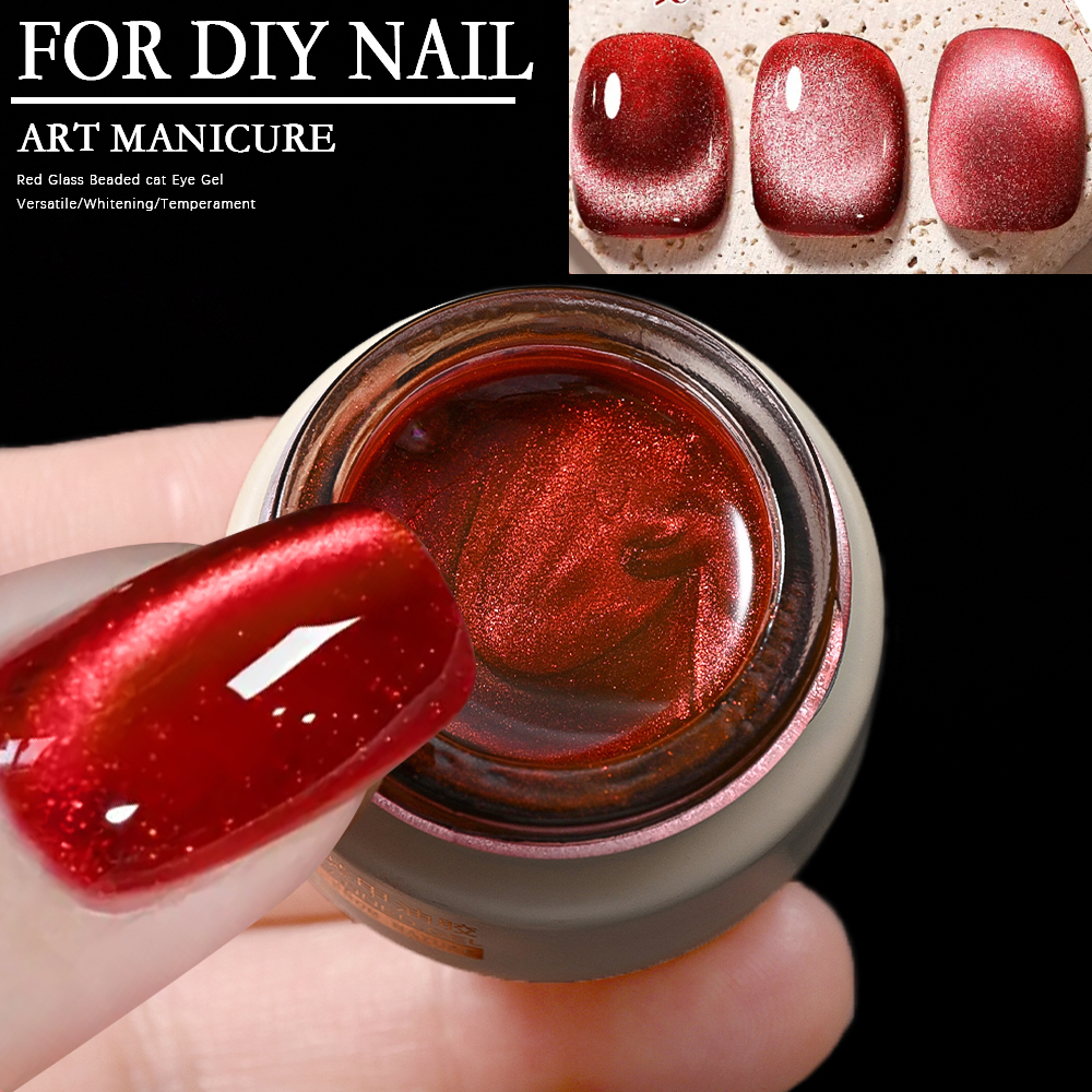 8ml Ruby Red Cat Eye Gel Nail  - Photography Lighting Gels review and price