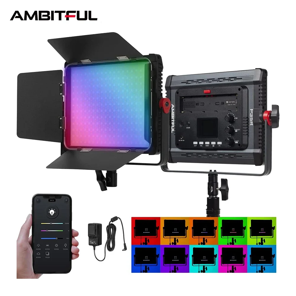 AMBITUFL P35R 30W RGB LED Vide - Photography Lighting Kit review and price