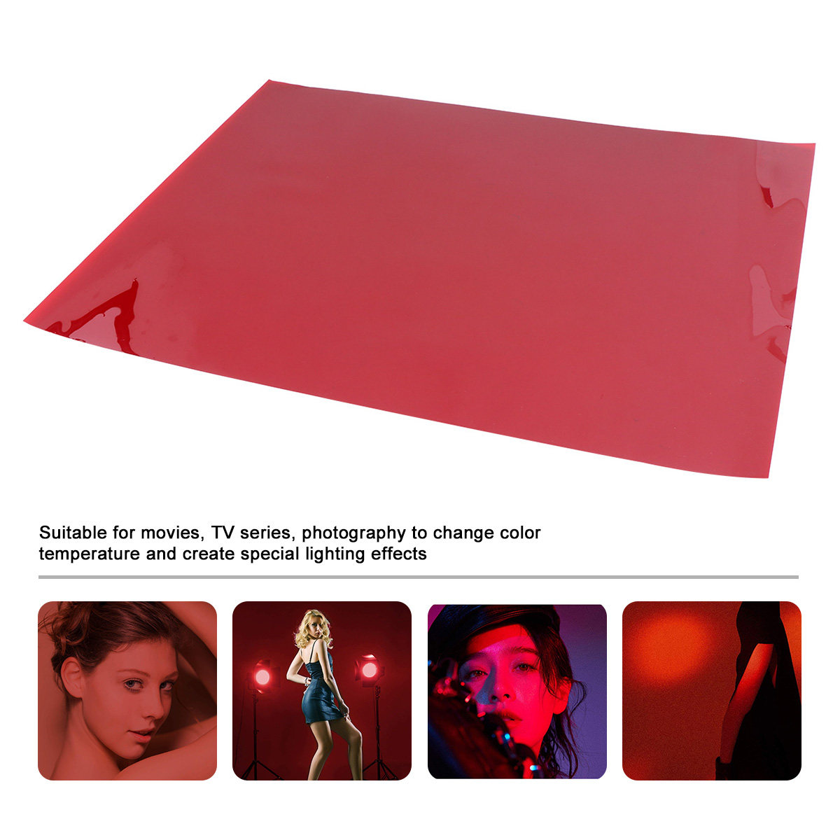 3Pcs Deep Red Color Filter Gel - Photography Lighting Gels review and price