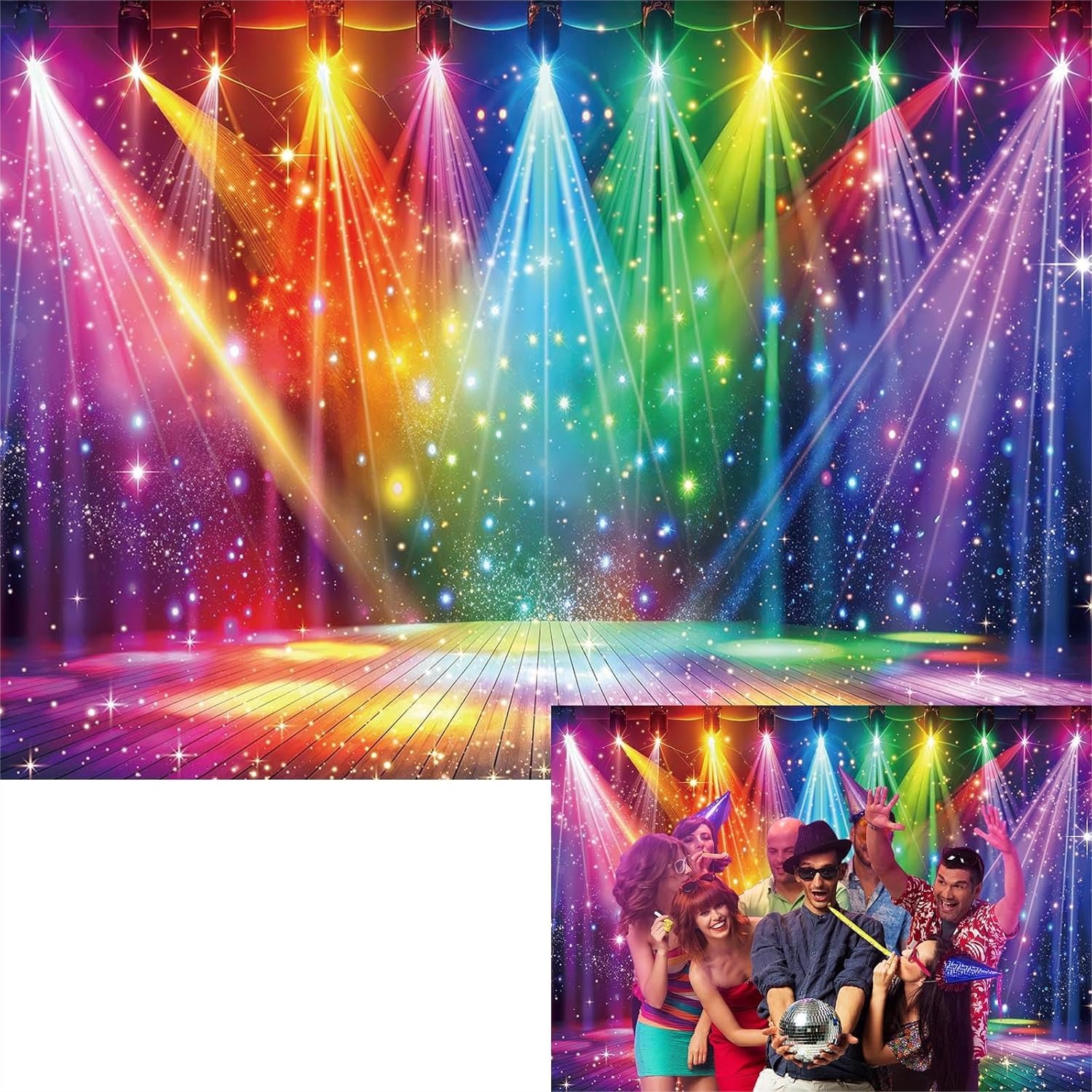 Disco Backdrop 7x5FT Colorful  - Lighting In Photography review and price