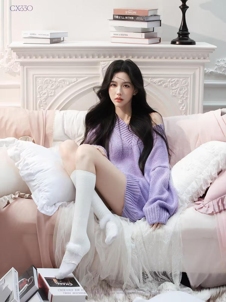 Autumn Winter Purple Sweater O - Lighting In Photography review and price